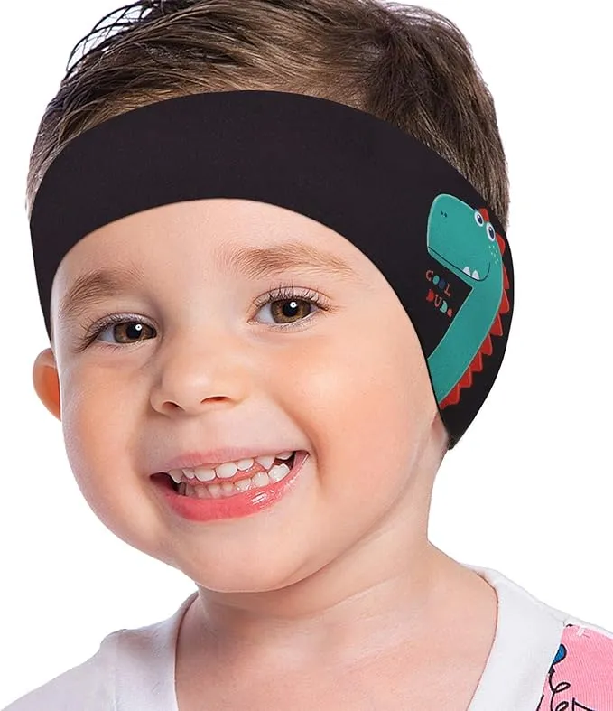 MoKo Diadema Natación OÃdos Niños Dinosaurio Negro S