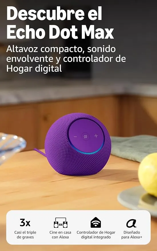 Altavoz Amazon Echo Dot Max con Alexa - Sonido Envolvente