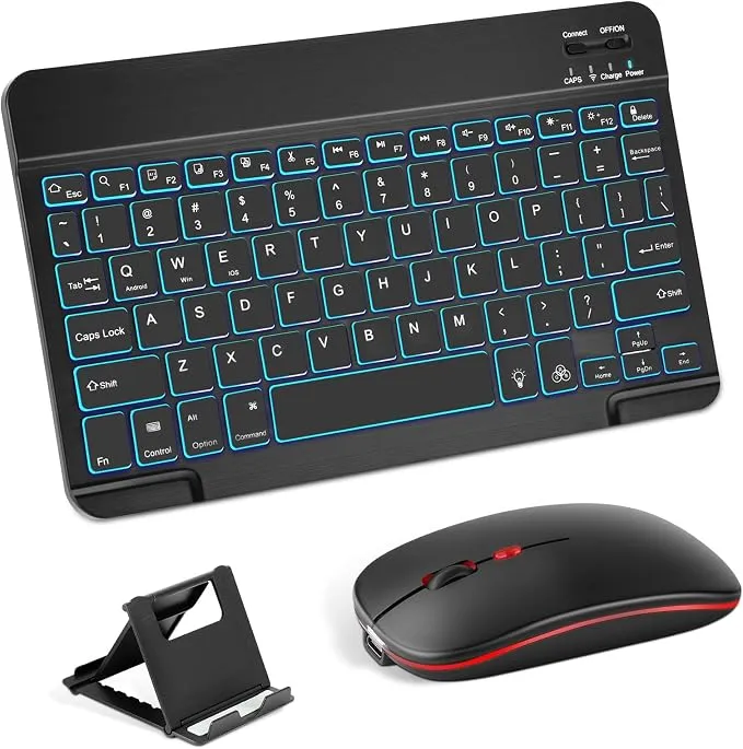 Aolso Teclado Bluetooth Retroiluminado y Ratón Inalámbrico Recargables