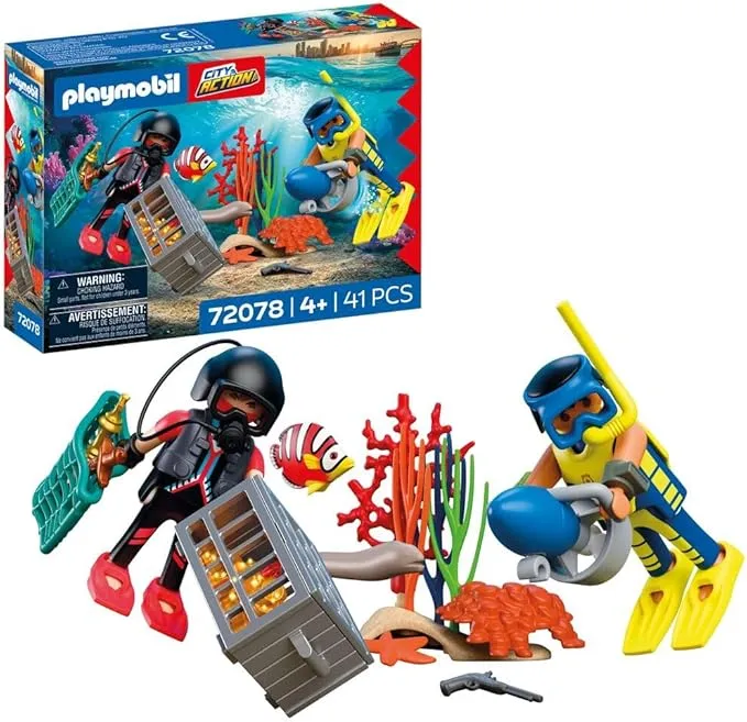Playmobil 72078 Submarino con Buzo Policía y Tesoro