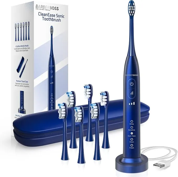 Cepillo de Dientes Sónico BarberBoss Recargable para Adultos