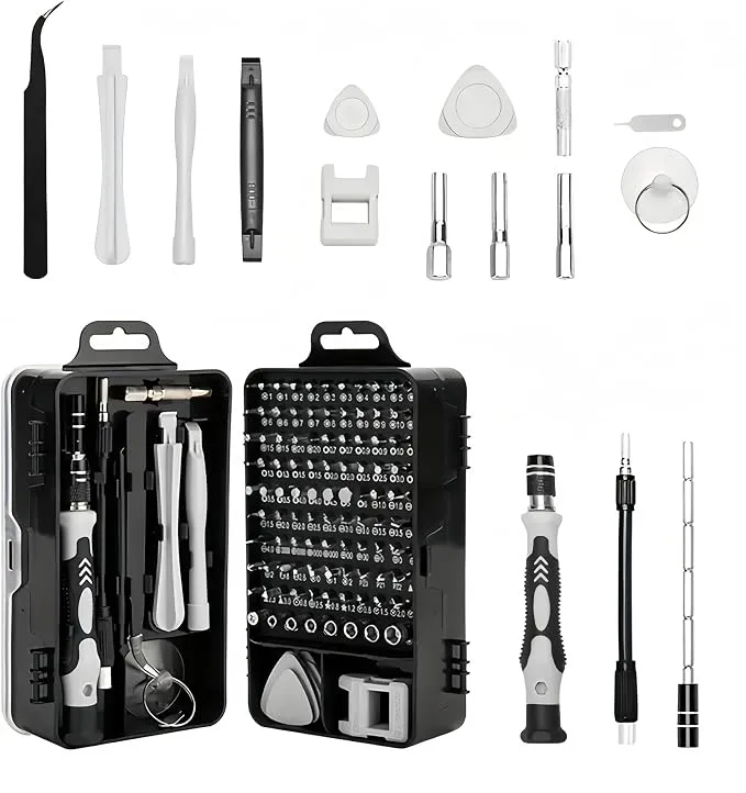 Kit Precisión 115 Piezas Herramientas de Reparación Profesional