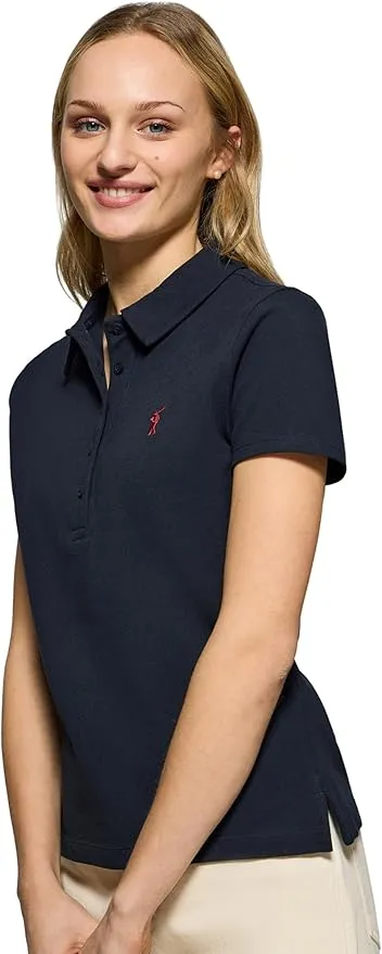 Polo Club Polo Mujer Azul Marino Algodón de 5 Botones
