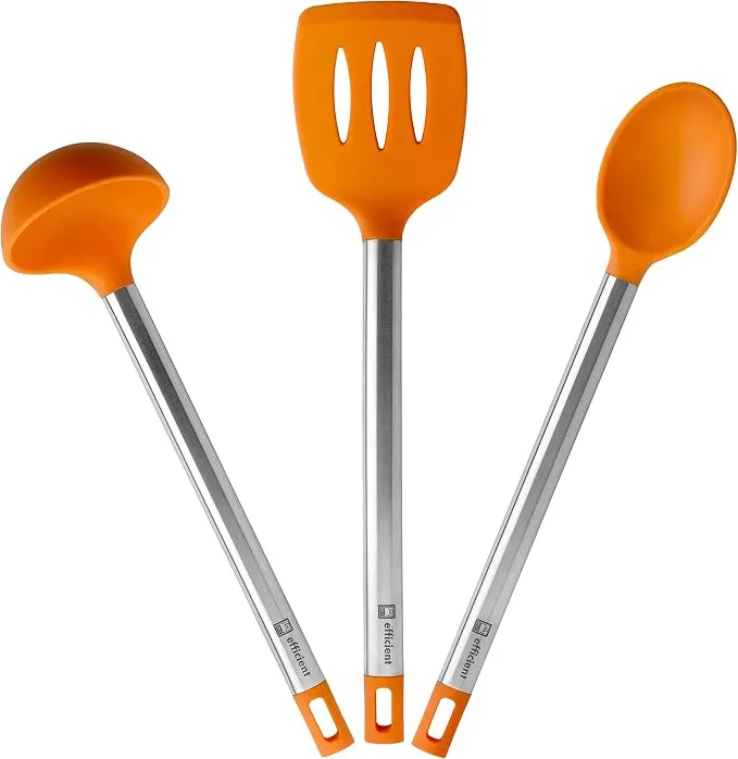 Set 3 Utensilios de Cocina BRA Efficient en Acero Inoxidable (36.5 cm)