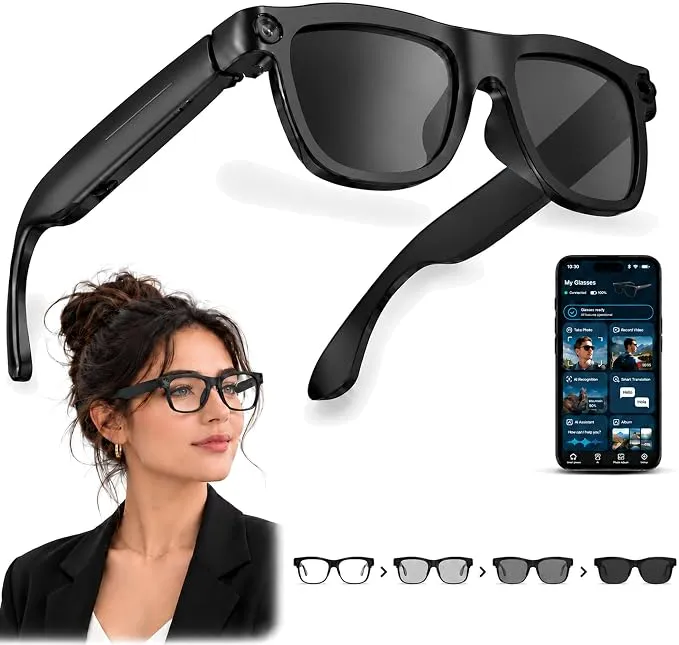 Gafas Inteligentes HD con Cámara 8MP y Traducción en Tiempo Real