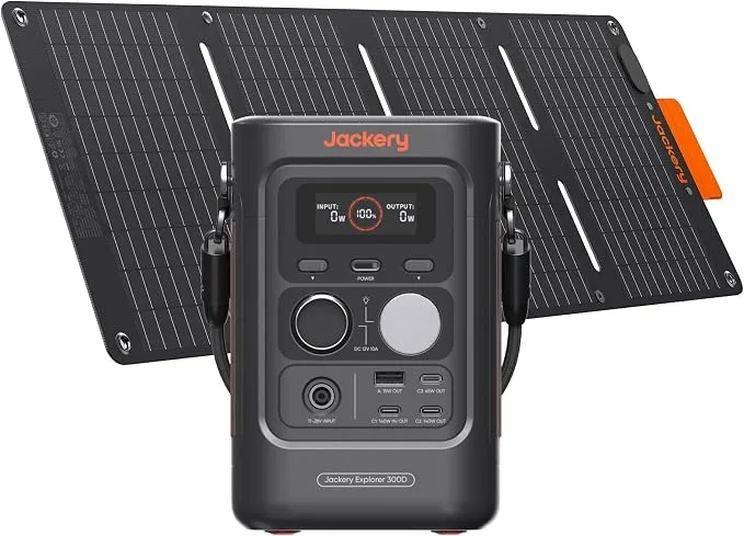 Estación de Energía Portátil Jackery Explorer 300D con Panel Solar 40W