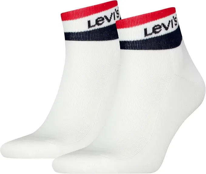 Pack 2 Pares de Calcetines Levi's Mid Cut Sport Stripe, Talla 39-42