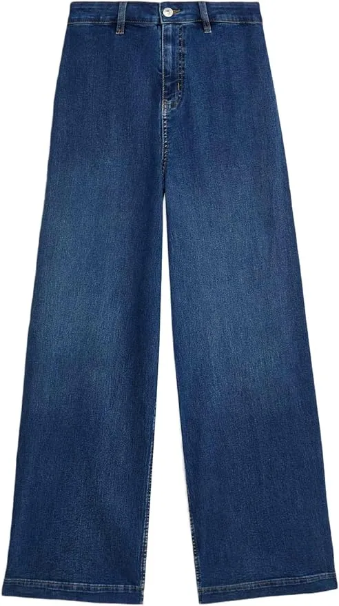 Marks & Spencer Jeans Pata Ancha Cintura Alta Índigo Medio UK 6 (EU 34)