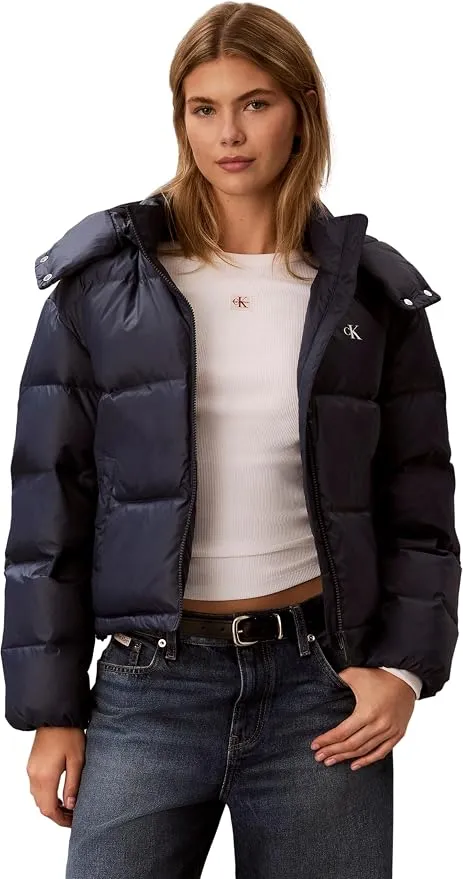 Chaqueta Acolchada de Plumón Calvin Klein Essential Azul para Mujer