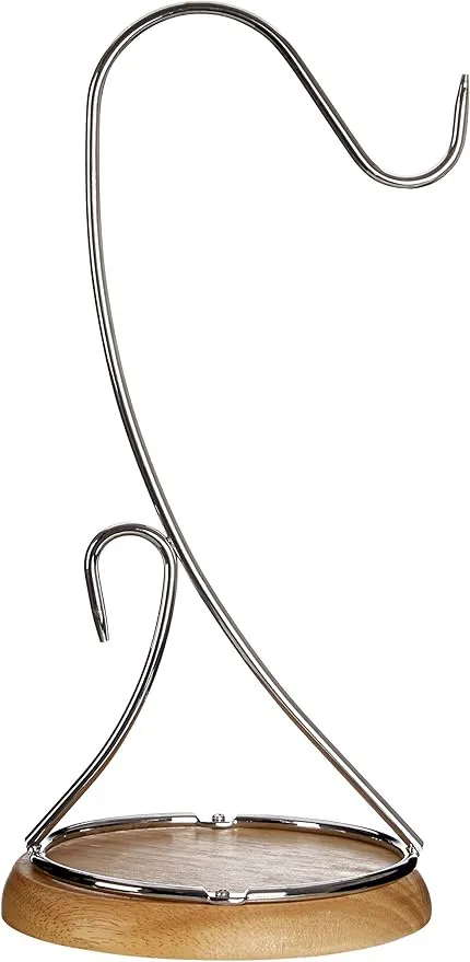 Premier Housewares - Soporte de Metal para plátanos, Base de Madera, 16 x 16 x 35 cm