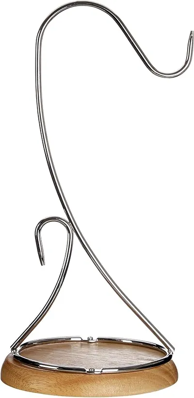 Premier Housewares - Soporte de Metal para plátanos, Base de Madera, 16 x 16 x 35 cm