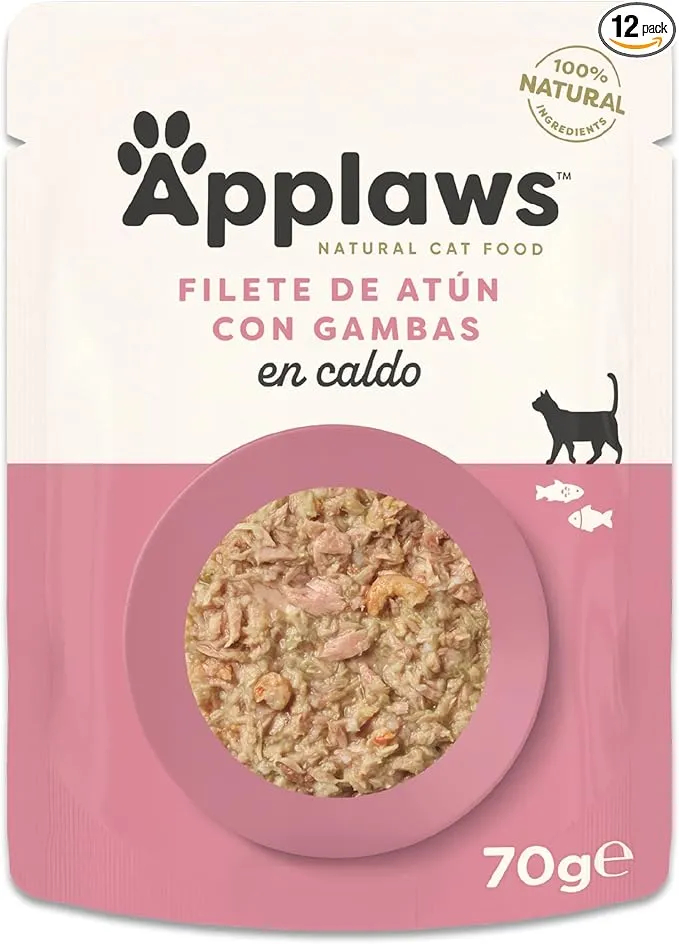 Applaws Comida Húmeda Gato Atún y Langostinos 12x70g