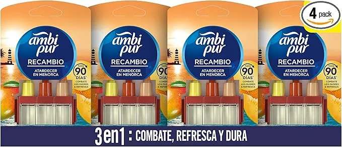 AMBIPUR 3Volution Recambio De Ambientador Eléctrico Menorca 20 ml (Paquete de 4)