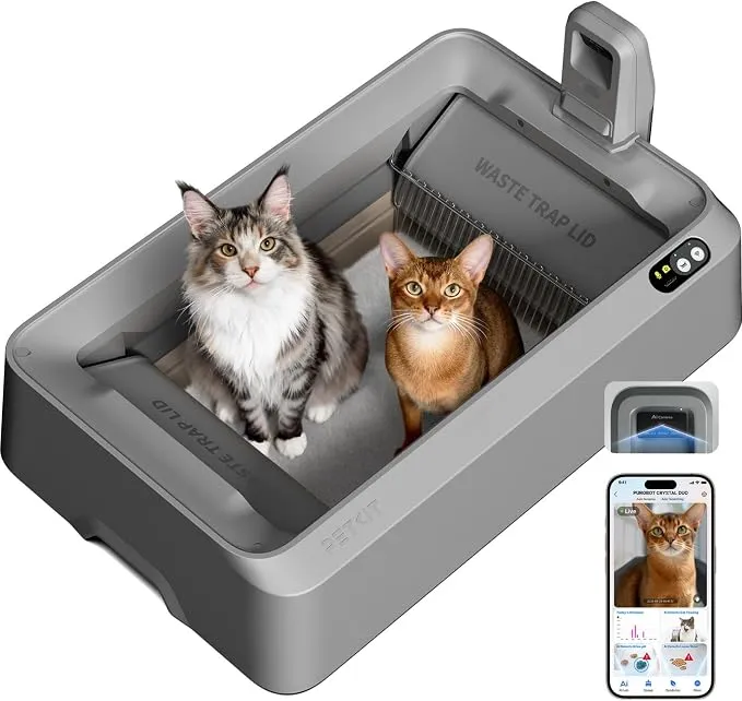 PETKIT PUROBOT Crystal Duo Arenero Gatos Autolimpiable con Cámara AI