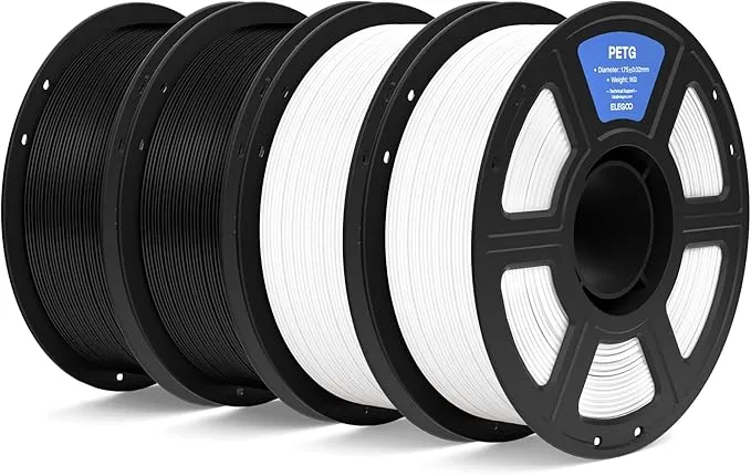 ELEGOO Filamento PETG 1.75 4KG Negro y Blanco