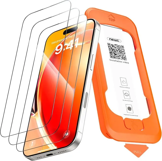 NEW'C Protector Pantalla para iPhone 17/17 Pro/16 Pro (3 Unidades)
