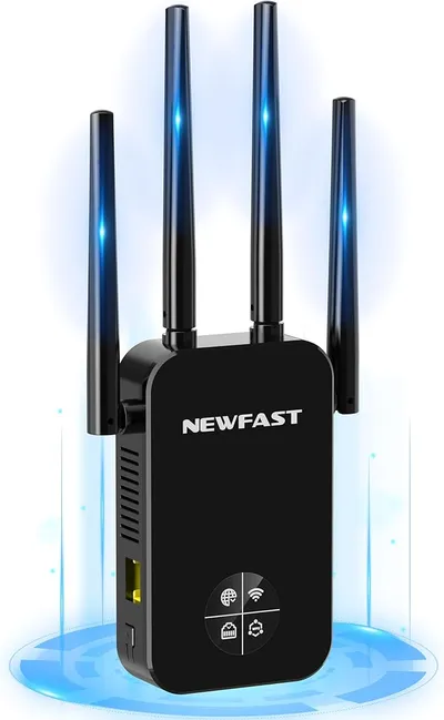NEWFAST Repetidor WiFi AC1200 Amplificador Señal WiFi 5GHz y 2.4GHz