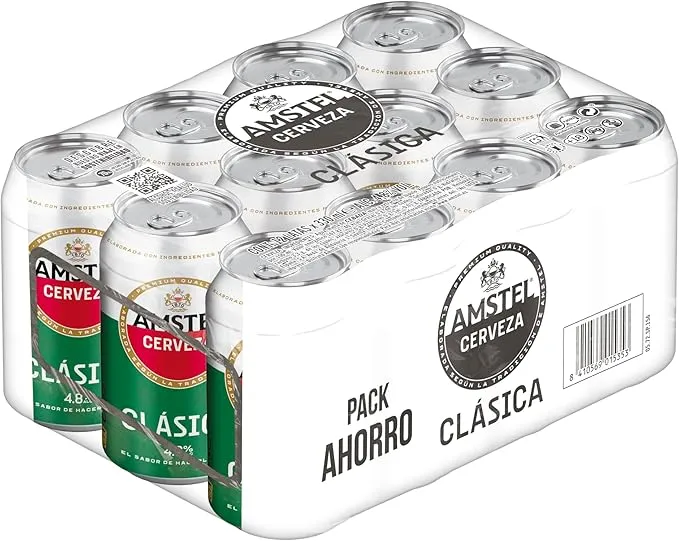 Amstel Clásica Heineken - Pack 12 Latas de Cerveza (330 ml)