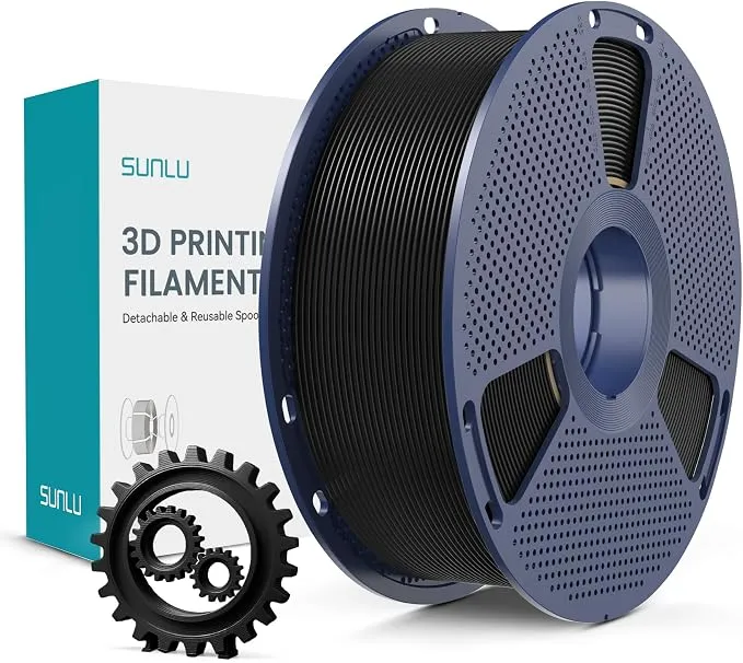 SUNLU PLA+ Filament 1.75mm 1kg Negro – Alta Durabilidad y Resistencia
