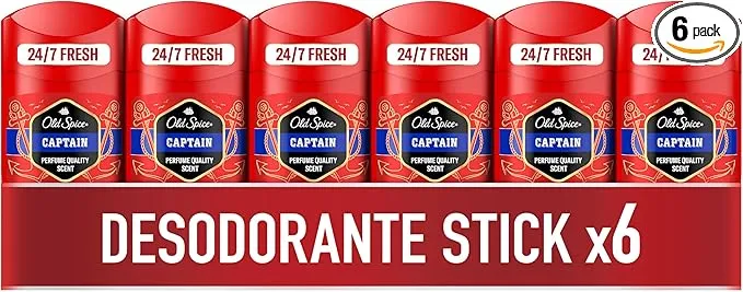 Old Spice Capitán Desodorante En Barra Para Hombres 50 ml, 6 pack
