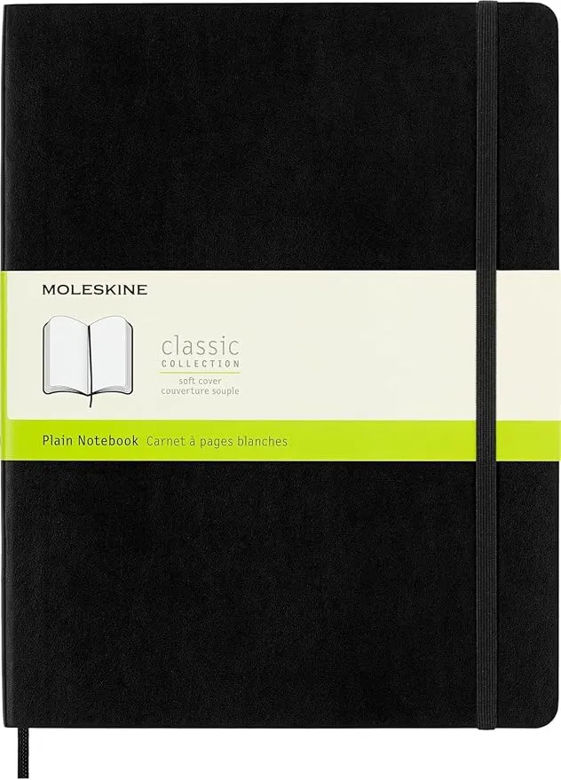 Moleskine Cuaderno Clásico Grande Negro Tapa Blanda 192 Hojas Lisas