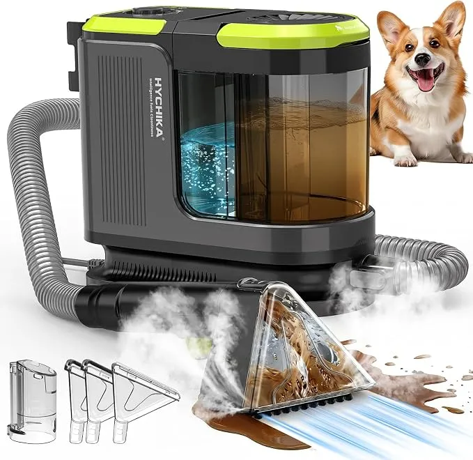 HYCHIKA Limpiador de Tapicerías 1800W Portátil con Lavado y Autolimpieza