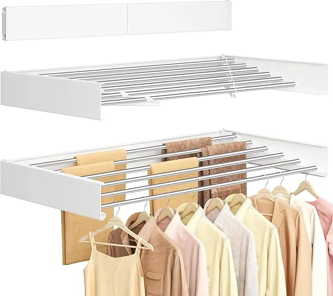 Tendedero de Pared Songmics Abatible - Ahorro de Espacio para tu Ropa