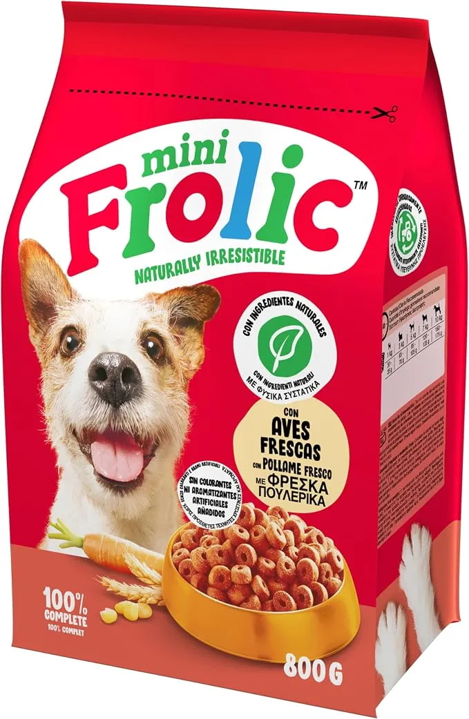 Frolic Pienso Semihúmedo para Perros Adultos Mini Sabor Ave (5x800g)