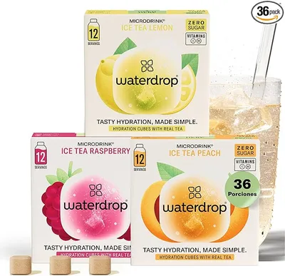 waterdrop® Té Frio Mix, 36 Pastillas Saborizantes Para Agua Sin Azúcar