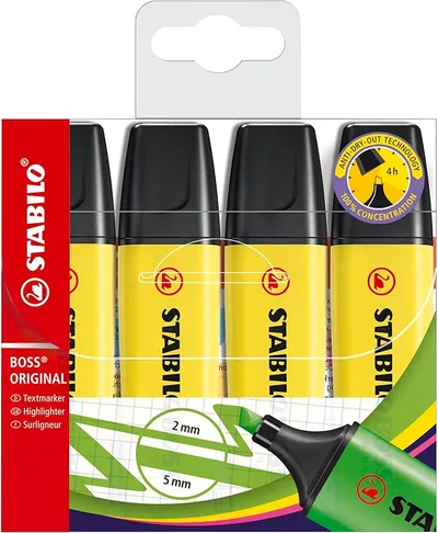 Set de 4 marcadores fluorescentes Stabilo Boss Original