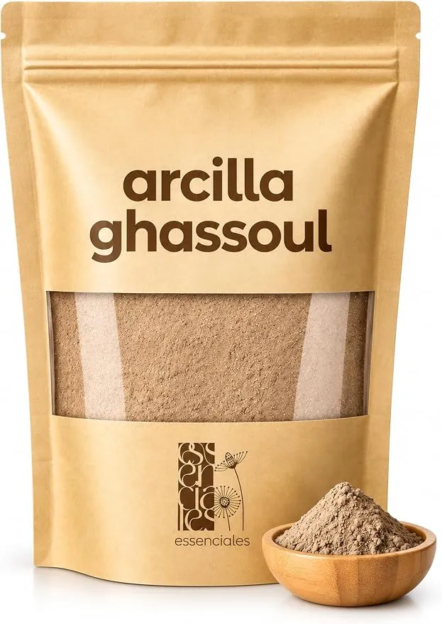 Arcilla Ghassoul ESSENCIALES 500g - Limpieza Profunda para Cabello y Piel