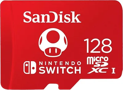 SANDISK Tarjeta microSD con licencia oficial para Nintendo Switch, Super Mario Mushroom 128GB