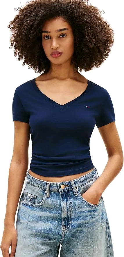 Pack de 3 Camisetas Tommy Jeans Mujer V-Neck de Algodón