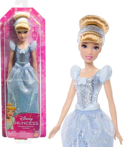 Muñeca Mattel Disney Princess Cenicienta con pelo rubio recogido, juguete +3 años