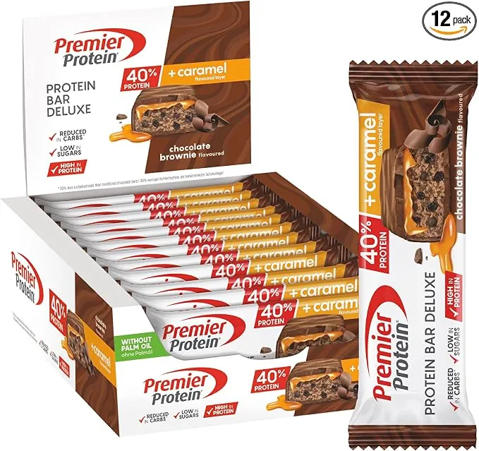 Premier Protein Bar Deluxe Chocolate Brownie - Barrita Alta Proteína Baja Azúcar