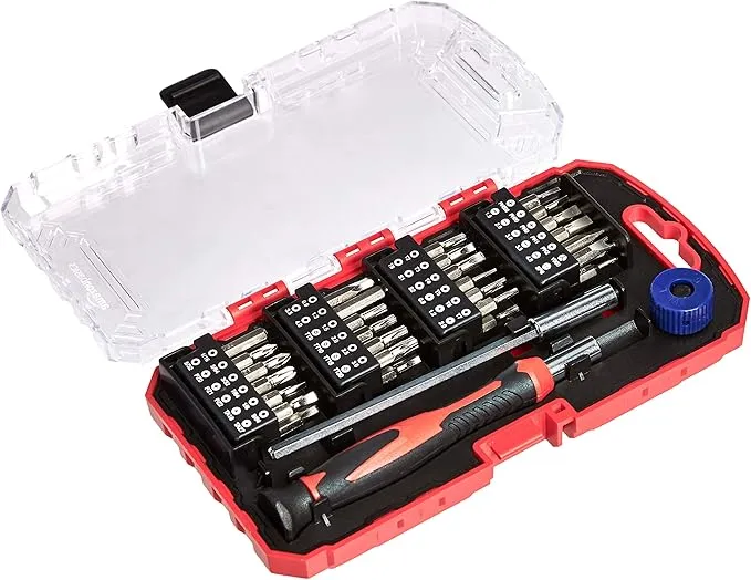 Amazon Basics Set de 51 Puntas de Destornillador de Precisión para Microreparación