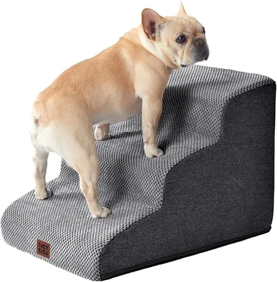 EHEYCIGA Escalera para Perros Pequeños 3 Peldaños, Gris