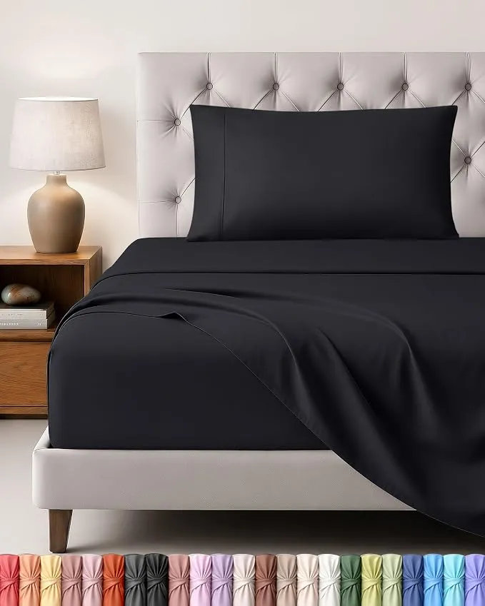 Juego de Sábanas Utopia Bedding Microfibra para Cama Individual 90x190 cm