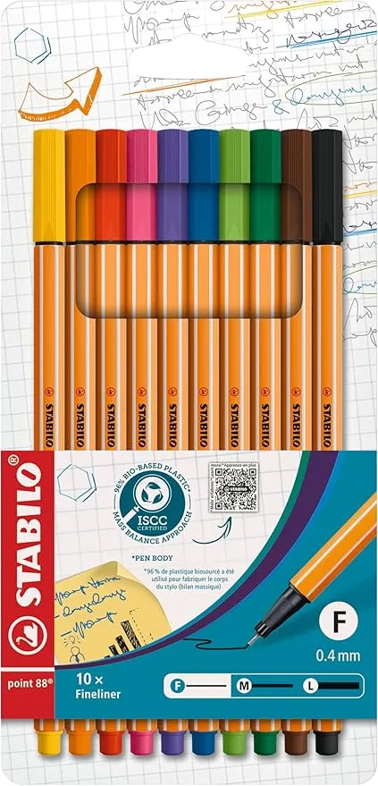 STABILO Rotulador Punta Fina Point 88 - Pack de Colores Vibrantes