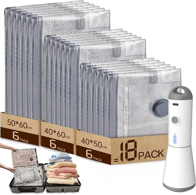 Bolsas de Vacío Vacbird con Bomba Eléctrica Inalámbrica y 18 Unidades
