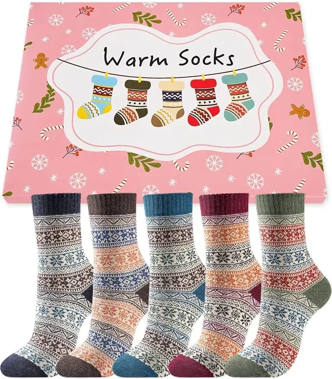 Calcetines Térmicos de Lana para Mujer - Pack de 5/10 Pares