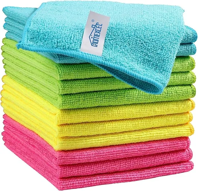 HOMEXCEL Paño de Limpieza de Microfibra (12 Unidades) - 4 Colores Surtidos