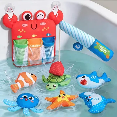 Juguetes de Baño Hahalands para Bebés de 1 Año, Juego de Pesca Magnético Blando