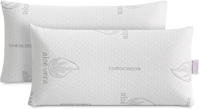 Pack 2 Almohadas Viscoelásticas Todocama Aloe Vera 75 cm para Cervicales