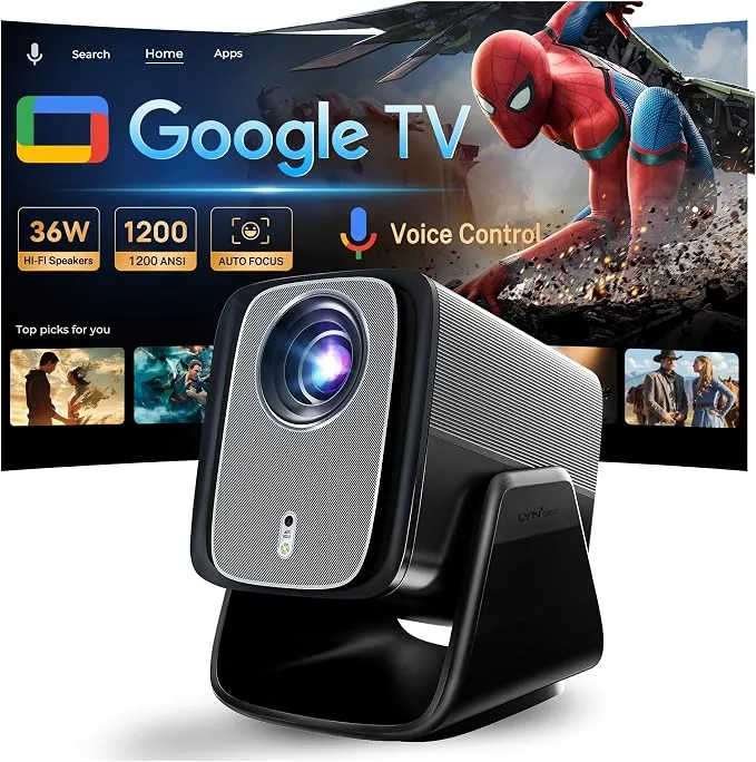 Proyector Portátil con Google TV y Sonido Dolby Audio 36W