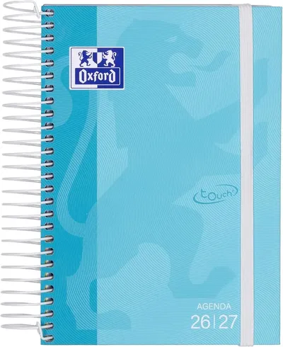 Agenda Oxford Touch 2026-2027 Día por Página Tapa Dura A5 Ice Mint