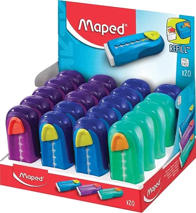 Maped 512000 - Goma de borrar, colores surtidos, pack de 20 unidades
