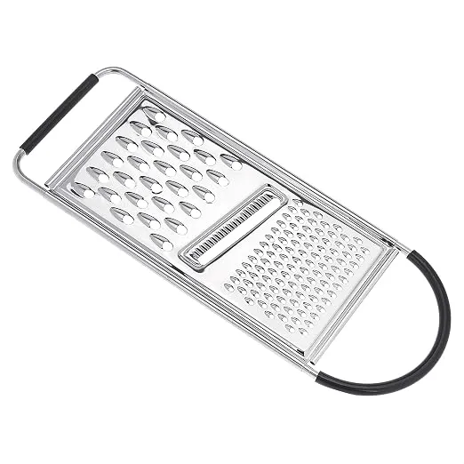 Rallador Plano Rectangular Amazon Basics de Acero Inoxidable con Mango Antideslizante