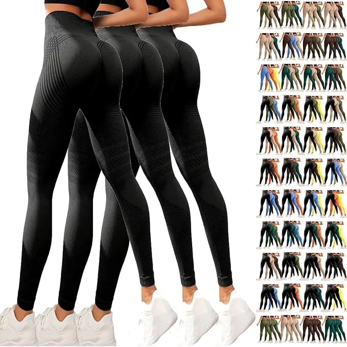 Pack de 3 leggings deportivos de mujer anticelulíticos 3D