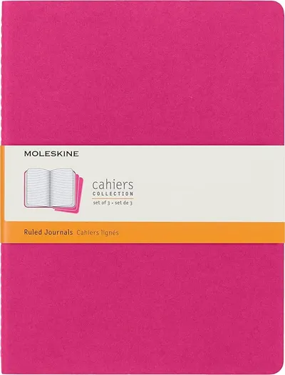 Moleskine Cahier Journal Set de 3 Cuadernos Rayados Extra Large Rosa